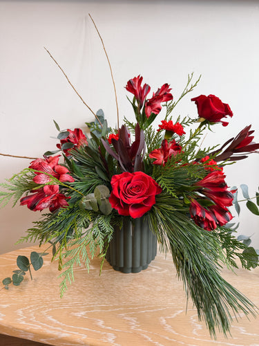 Cranberry Ceramic Container